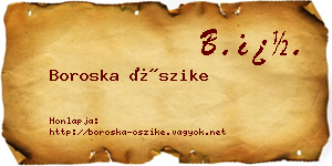 Boroska Őszike névjegykártya
